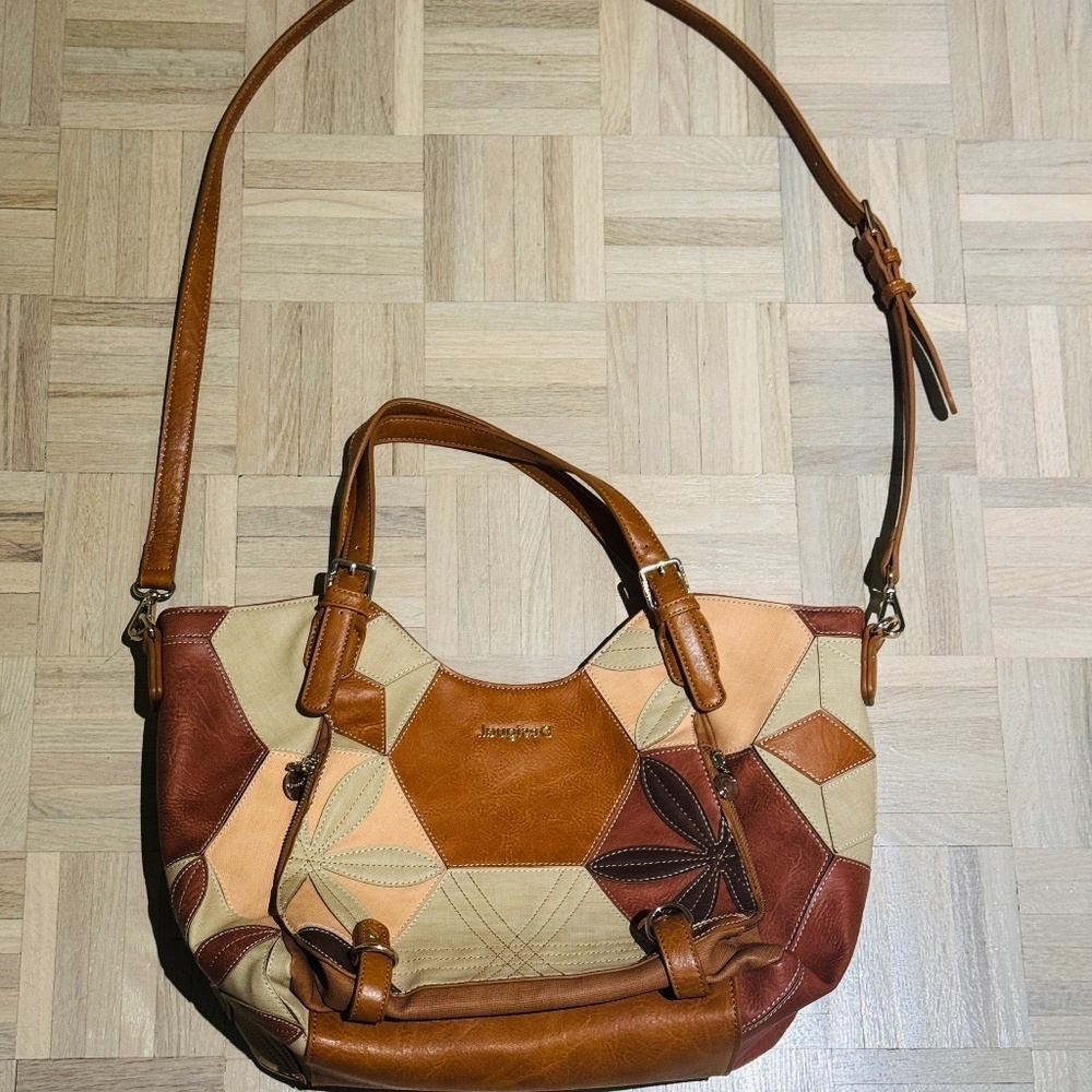Desigual - Patchwork Handbag with Removable Shoulder Strap, Barely Used